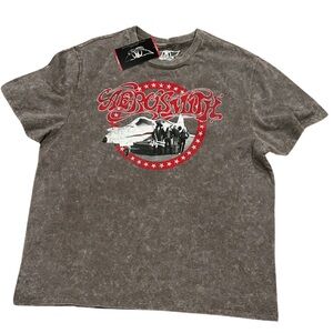 Aerosmith Graphic Band Tee Shirt | Washed Grey | Size XL | NWT | Unisex